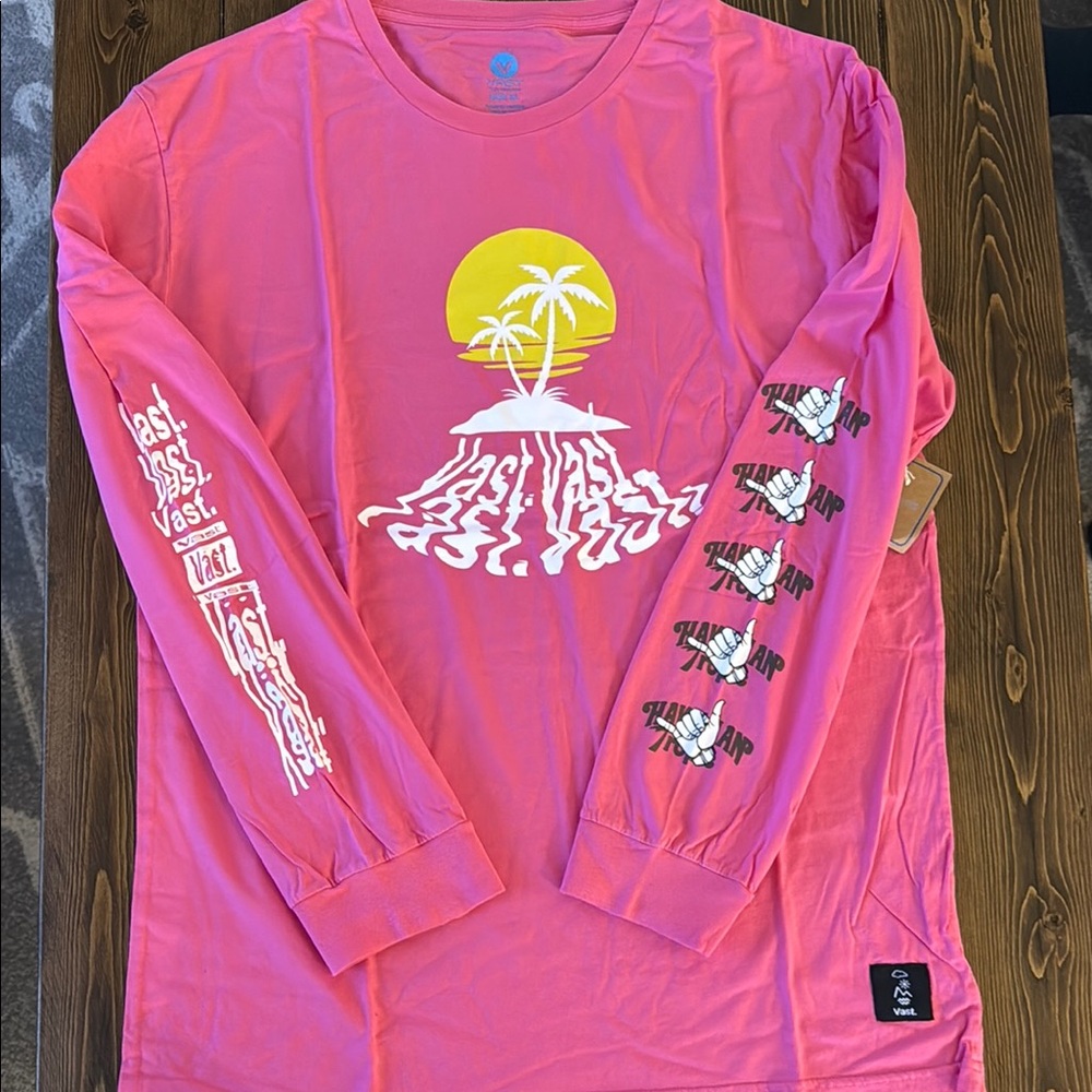 Pink Long Sleeve Vast Life Graphic Tee